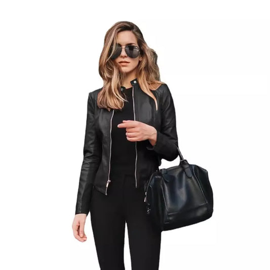 Virella™ | Chaqueta Biker de Cuero PU para Mujer