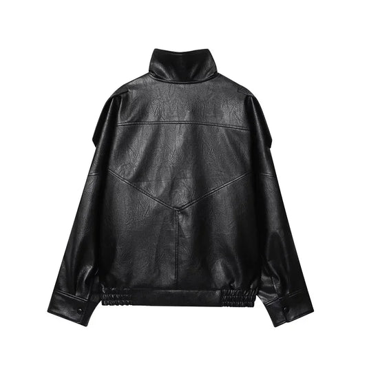 Astra Black™ | Chaqueta de Cuero Sintético Mujer